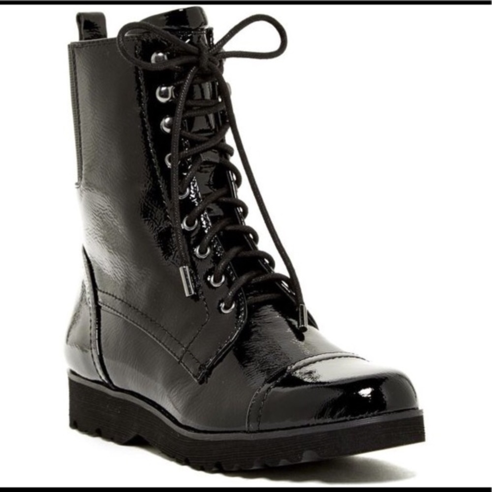 Donald J Pliner Camren Patent Leather Combat Boots